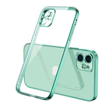 Luxury Plating Square Frame Transparent Clear Case For iPhone 12 Series