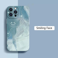 Simple Style Gradient Smile Face Shockproof Soft Bumper Case For iPhone 15 14 13 series