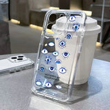 Lucky Eye Blue Evil Eye Print Shockproof Clear Soft Case For iPhone 15 14 13 12 series