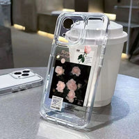 Luxury Shockproof Rose Flower Painting Soft Clear Case For iPhone 14 13 12 series