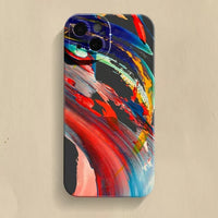 Watercolor Graffiti Love Heart Shockproof Soft Silicone Case For iPhone 15 14 13 series