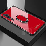 For XIaomi Mi Note 10 Case Tempered Glass With Ring Holder Hard Back Cover