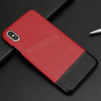 Business Style Card Holder Leather Back Cover Case for iPhone X XR XS Max