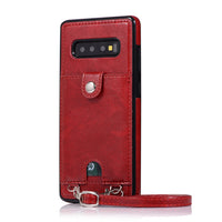 Leather Case with Wallet Card Strap Crossbody Long Chain For Samsung Note 10 Plus 9 S10E S9