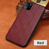 Genuine Lambskin Leather Square Grain Heavy Duty Protection Cases For iPhone 11 Pro Max X Series