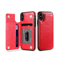 For iPhone X XS XS Max Flip Leather Case Card Holder Vertical Wallet