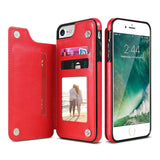 Leather Case For iPhone X 6 6s 7 8 Plus Multi Card Holder