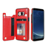 Card Holder Leather Case For Samsung Galaxy S9 S8 Plus Note 8