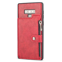 Luxury Zipper Card Slot Flip Case for Coque Note 9 Note 8 S9 S9 Plus