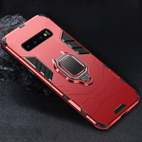 Bumper Silicone Case with Metal Ring Holder Cover For Samsung Galaxy S10 Plus S10 S10e