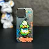 Cool Dog Cat Colored Cartoon Graffiti Case For iPhone 15 14 13 series