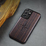 Black Ebony Wood 3D Carved Case For Samsung S21 Ultra Plus