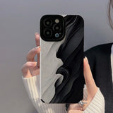 Black & White Marbling TPU Silicone Shockproof Case For iPhone 14 13 12 series