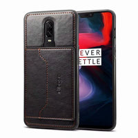 Leather Back Cover Case For Oneplus 6 6T 5T With Card Holder