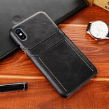 Slim Leather Back Cover Card Holder for iPhone XS Max XR