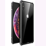 Aluminum Metal Frame Tempered Glass Back Cover For iPhone X XS MAX