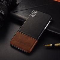 Luxury vintage genuine leather back case for iPhone X XS Max
