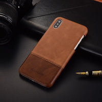 Luxury vintage genuine leather back case for iPhone X XS Max