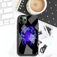 Zodiac Signs Tempered Glass Cartoon Phone Case For iPhone 11 Series