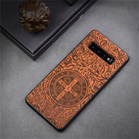 New Slim Wood Back Cover TPU Bumper Case For Samsung S10 S10 Plus