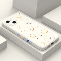 Cute Rainbow Smile Face Shockproof Soft Silicone Case For iPhone 14 13 12 series