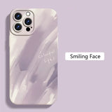 Simple Style Gradient Smile Face Shockproof Soft Bumper Case For iPhone 15 14 13 series