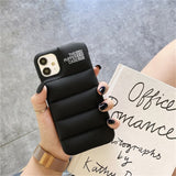 Fashion Brand Down Jacket Puffer Soft Silicone Case For iPhone 12 11 Series