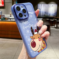 Christmas Cartoon New Year Transparent Silicone Case For iPhone 15 14 13 12 series