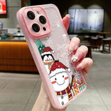 Christmas Cartoon New Year Transparent Silicone Case For iPhone 15 14 13 12 series