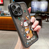 Christmas Cartoon New Year Transparent Silicone Case For iPhone 15 14 13 12 series