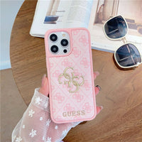 Luxurious Classical Leather Creativity Gold Letter Case For iPhone 14 13 12 series