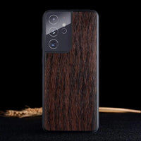 Soft TPU Bumper Wood Cover For Samsung S21 Ultra Plus