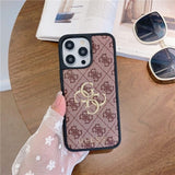 Luxurious Classical Leather Creativity Gold Letter Case For iPhone 14 13 12 series