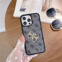 Luxurious Classical Leather Creativity Gold Letter Case For iPhone 14 13 12 series