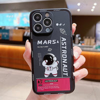 Cool Space Astronaut Mars Earth Cartoon Silicone Soft Case For iPhone 14 13 12 series