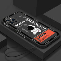 Astronaut Hand Lanyard Liquid Silicone Case for iPhone 13 12 11 Pro Max Mini