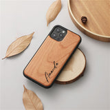 Custom Name High Quality Wooden Walnut Unique Case For iPhone 14 13 12 series