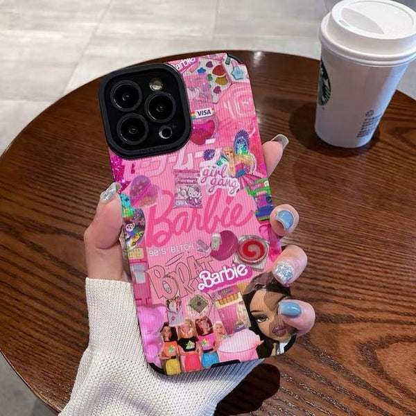 Pink Barbie Girls Soft Case for iPhone 14 13 12 series