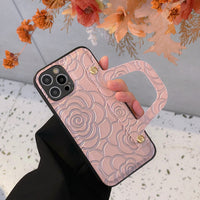 Fashion 3D Embossing Leather Handbag Case for iPhone 13 12 11 Pro Max Mini