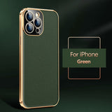 Plating Porsche Pattern Leather Case For iPhone 13 12 11 Series