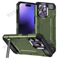 Military Grade Protective Durable Slim TPU Case With Fold Bracket For iPhone 15 14 13 12 series