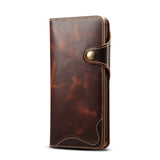 360 Protective Genuine Leather Wallet Card Slot Holder for Samsung Galaxy S22 Ultra Plus