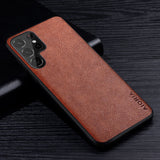 Premium Business Style Retro Litchi Leather Back Case For Samsung Galaxy S22 Ultra Plus series