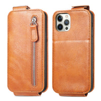 Luxury Leather Zipper Wallet Full Protection Shockproof Case for iPhone 13 12 Pro Max Mini