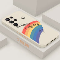 Happy Rainbow Pattern Silicone Case For Samsung Galaxy S23 S22 S21 Ultra Plus