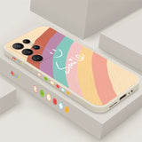 Happy Rainbow Pattern Silicone Case For Samsung Galaxy S23 S22 S21 Ultra Plus