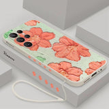 Oil Painting Flower Silicone Case For Samsung S23 S22 S21 Ultra Plus