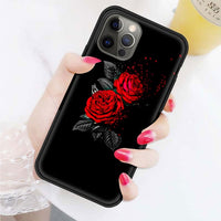 Bright Red Rose Flowers Case For iPhone 12 11 Series