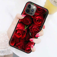 Bright Red Rose Flowers Case For iPhone 12 11 Series