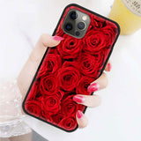 Bright Red Rose Flowers Case For iPhone 12 11 Series